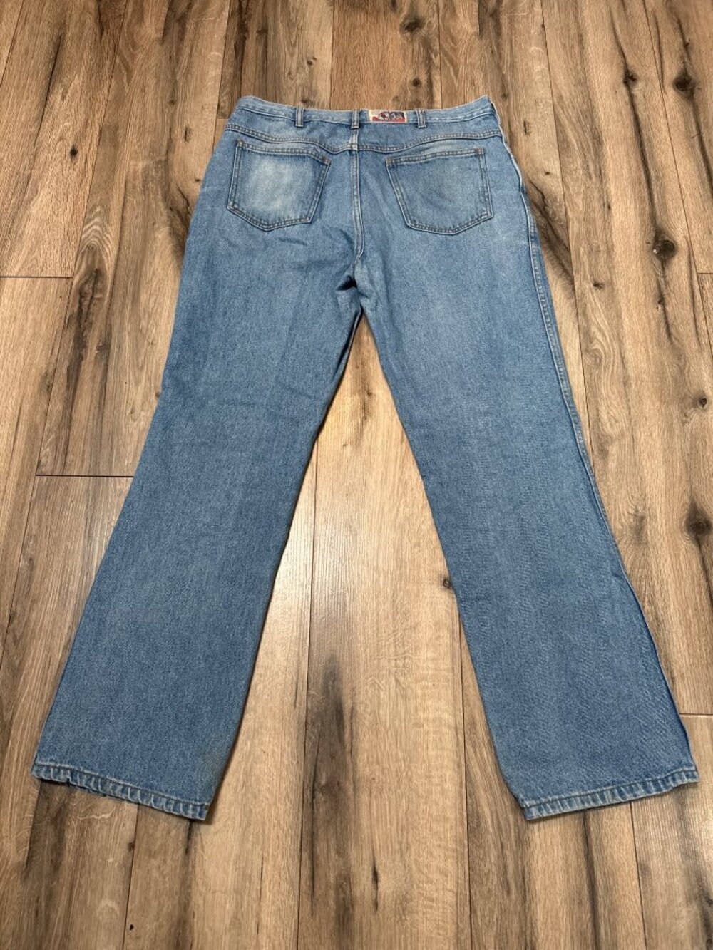 Diamond Double U Mens Jeans Size 36 Inseam 32 Relaxed Fit Blue Denim Made in Les - Picture 8 of 9